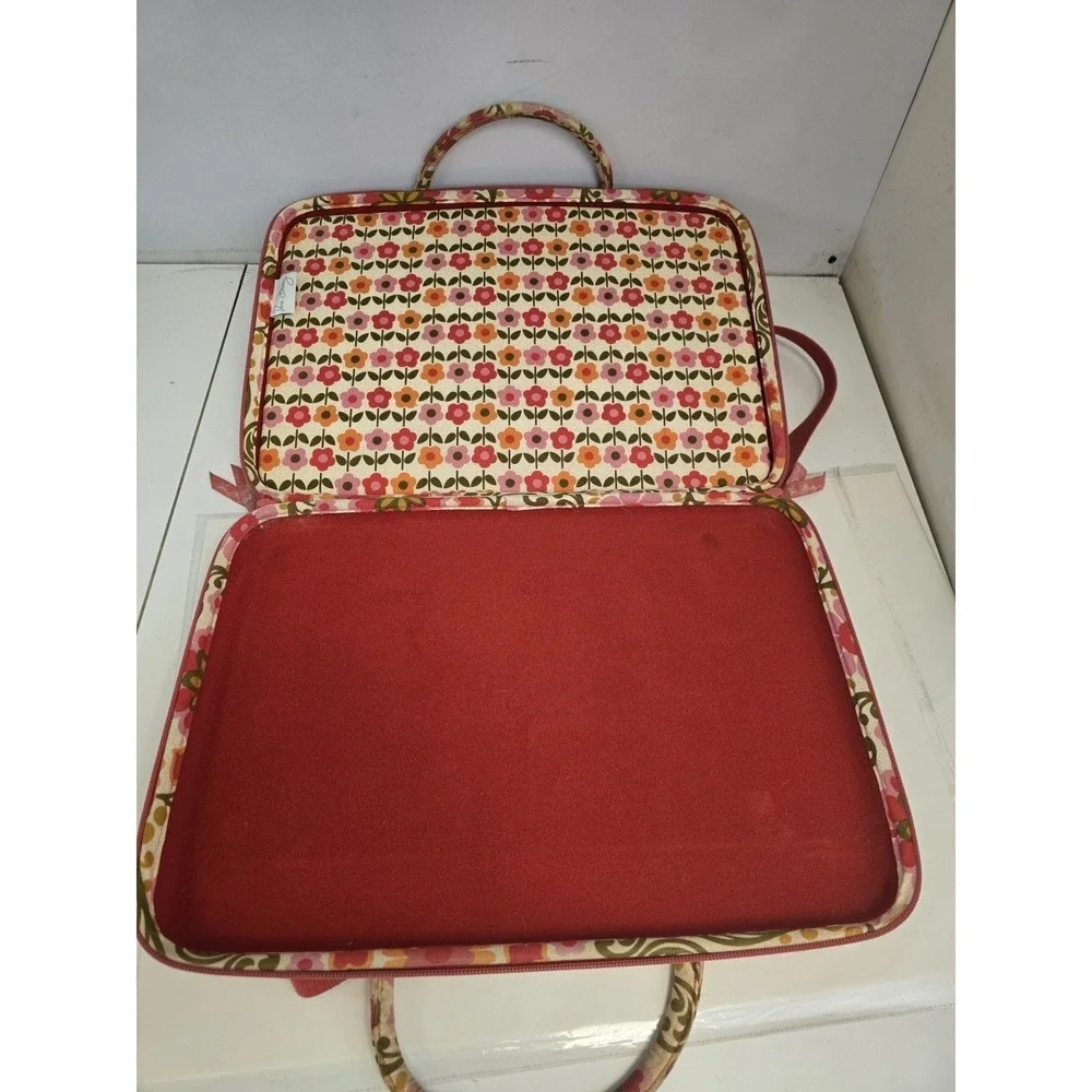 Vera Bradley Hard Shell Laptop Computer Case Bag Folkloric Retired Strap VTG